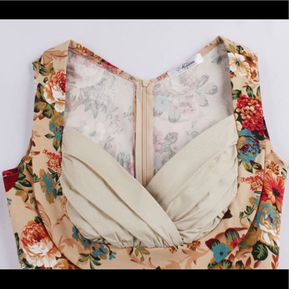 💐 Rockabilly Floral Swing Ball Dress - Picture 4 of 8